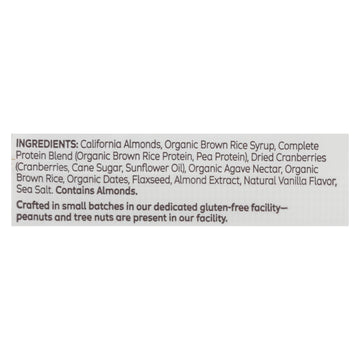 The Gluten Freeb Bar - Cranberry Toasted Almond - Gluten Free - Case Of 12 - 2.05 Oz - Maras Green