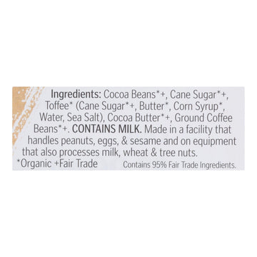 Theo Chocolate - Bar Coffee Toffee 70% - Case Of 12 - 3 Oz - Maras Green