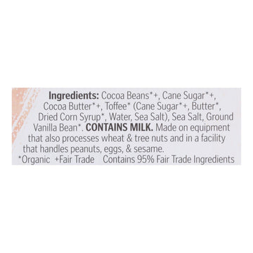 Theo Chocolate Salted Toffee - 55 Percent Dark Chocolate - Case Of 12 - 3 Oz. - Maras Green