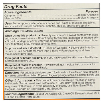 Tiger Balm Extra Strength Pain Relieving Ointment - 0.63 Oz - Case Of 6 - Maras Green