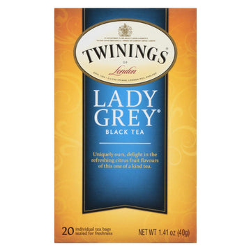 Twinings Tea Black Tea - Lady Grey - Case Of 6 - 20 Bags - Maras Green