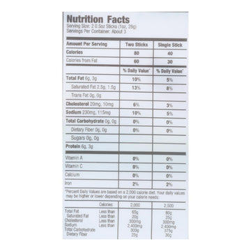 Vermont Smoke And Cure Beef & Pork Stick - Cracked Pepper - Case Of 8 - 6/.5 Oz - Maras Green