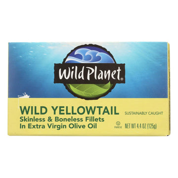 Wild Planet Wild Yellow Tail Fillets In Extra Virgin Olive Oil - Case Of 12 - 4.375 Oz. - Maras Green