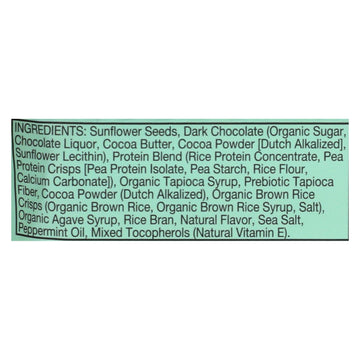 Zing Bars - Nutrition Bar - Dark Chocolate Sunflower Mint - Nut Free - 1.76 Oz Bars - Case Of 12 - Maras Green