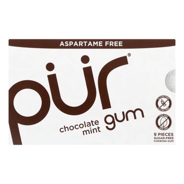 Pur Gum Gum - Chocolate Mint - Case Of 12 - 9 Count - Maras Green