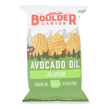 Boulder Canyon - Kettle Chips - Avocado Oil Jalapeno - Case Of 12 - 5.25 Oz. - Maras Green