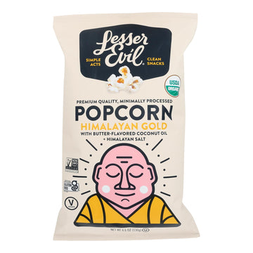 Lesser Evil - Popcorn Himlyn Gold - Case Of 12 - 4.6 Oz - Maras Green