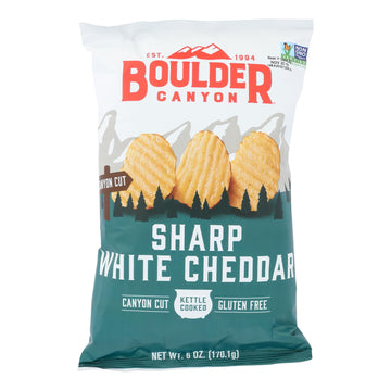Boulder Canyon Natural Foods - Kettle Chips Wht Cheddar - Case Of 12 - 6 Oz - Maras Green