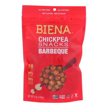 Biena Chickpea Snacks - Barbeque - Case Of 8 - 5 Oz. - Maras Green