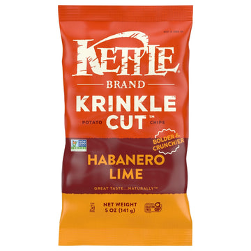 Kettle Brand - Chips Krinkle Hab Lime - Case Of 15 - 5 Oz - Maras Green