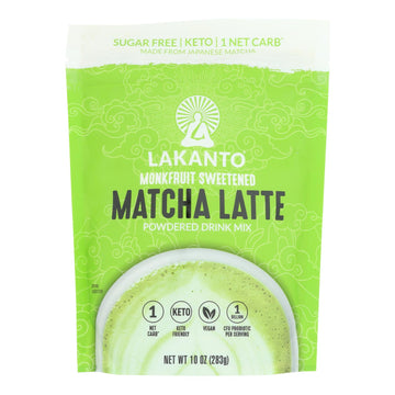 Lakanto Monkfruit Sweetened Matcha Latte  - Case Of 8 - 10 Oz - Maras Green