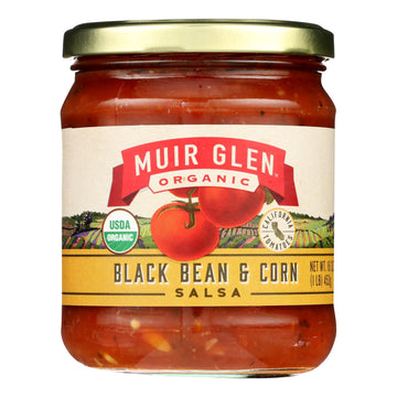 Muir Glen Black Bean Corn Med Salsa - Tomato - Case Of 12 - 16 Oz. - Maras Green