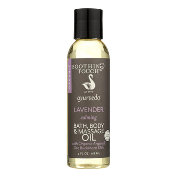 Soothing Touch Bath Body And Massage Oil - Organic - Ayurveda - Lavender - Calming - 4 Oz - Maras Green