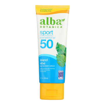 Alba Botanica - Sunscreen Lotion Sport Spf 50 - 1 Each - 3 Fluid Ounces - Maras Green