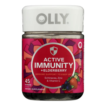 Olly - Supplement Active Immune Elderberry - Case Of 3 - 45 Count - Maras Green