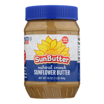 Sunbutter Sunflower Butter - Natural Crunch - Case Of 6 - 16 Oz. - Maras Green