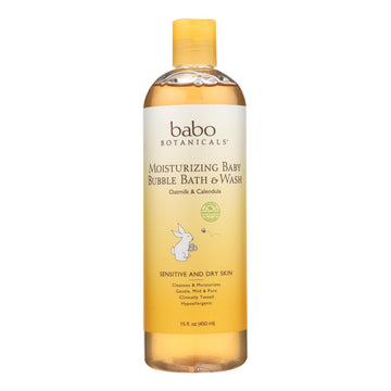 Babo Botanicals - Baby Bubble Bath And Wash - Moisturizing - Oatmilk - 15 Oz - Maras Green