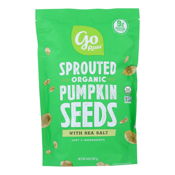 Go Raw Sprouted Seeds, Pumpkin With Celtic Sea Salt - Case Of 6 - 14 Oz - Maras Green