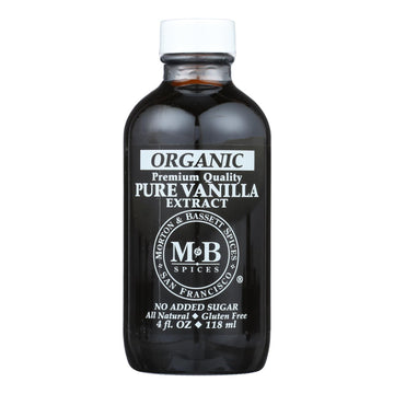 M&b Spices Organic Pure Vanilla Extract - Case Of 3 - 4 Oz - Maras Green