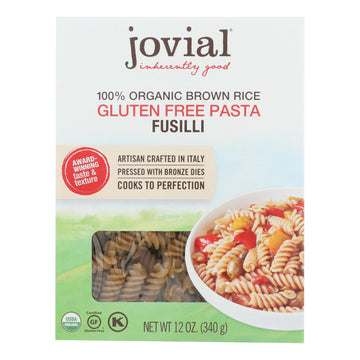 Jovial - Pasta - Organic - Brown Rice - Fusilli - 12 Oz - Case Of 12 - Maras Green