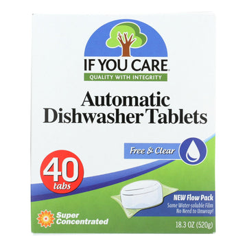 If You Care Automatic Dishwasher Tabs - 40 Count - Case Of 8 - Maras Green