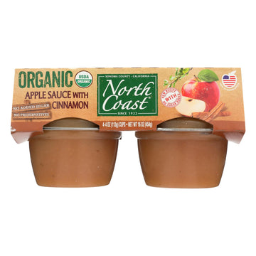 North Coast Organic Apple Sauce - Case Of 12 - 4/4 Oz - Maras Green