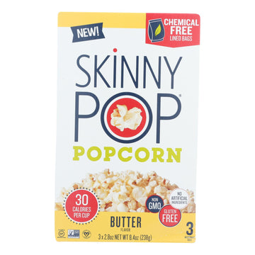Skinnypop Popcorn - Popcorn Micro Butter 3pk - Case Of 12 - 3/2.8 Oz - Maras Green