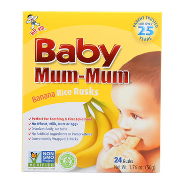 Hot Kid Baby Mum Rice Biscuit - Banana - Case Of 6 - 1.76 Oz. - Maras Green