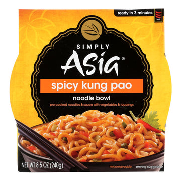 Simply Asia Noodle Bowl - Spicy Kung Pao - Case Of 6 - 8.5 Oz. - Maras Green