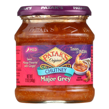 Pataks Chutney - Major Grey - Mild - 12 Oz - Case Of 6 - Maras Green