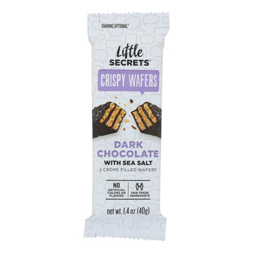 Little Secrets Crispy Wafer - Dark Chocolate With Sea Salt - Case Of 12 - 1.4 Oz. - Maras Green