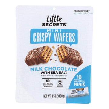 Little Secrets - Crispy Wafrs Milk Chocolate Sea Salt - Case Of 6 - 3.5 Oz - Maras Green