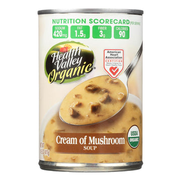 Health Valley Organic Soup - Mushroom Cream - Case Of 12 - 14.5 Oz. - Maras Green