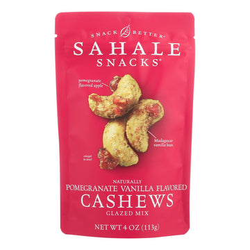 Sahale Snacks Cashews Glazed Nuts - Pomegranate And Vanilla - Case Of 6 - 4 Oz. - Maras Green