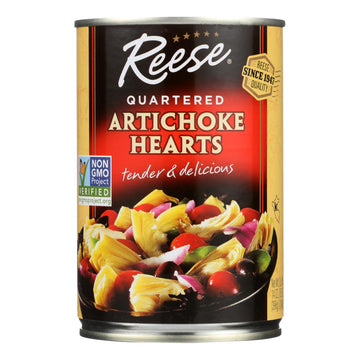 Reese Artichoke Hearts - Quartered - Case Of 12 - 14 Oz. - Maras Green