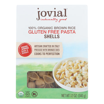 Jovial - Organic Brown Rice Pasta - Shells - Case Of 12 - 12 Oz. - Maras Green