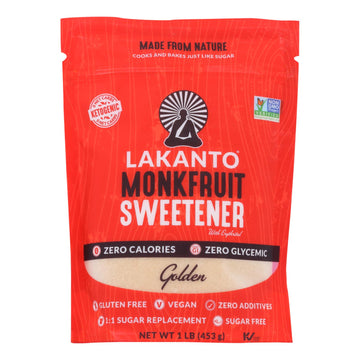 Lakanto - Monkfruit Sweetener - Golden - Case Of 8 - 16 Oz. - Maras Green