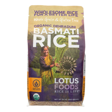 Lotus Foods Organic Rice - Brown Basmati - Case Of 6 - 30 Oz - Maras Green