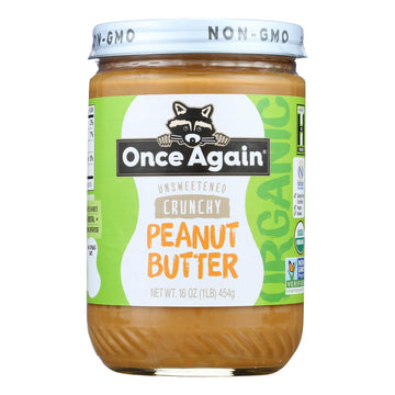 Once Again - Peanut Butter Organic Crunch - Case Of 6-16 Oz - Maras Green