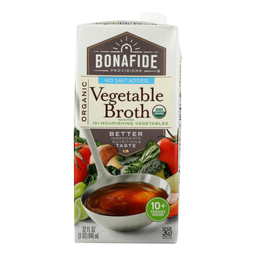 Bonafide Provisions - Broth Vegetable No Salt - Case Of 6 - 32 Oz - Maras Green