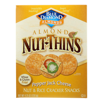 Blue Diamond - Nut Thin Crackers - Pepper Jack - Case Of 12 - 4.25 Oz. - Maras Green