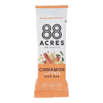 88 Acres - Seed Bars - Oats And Cinnamon - Case Of 9 - 1.6 Oz. - Maras Green