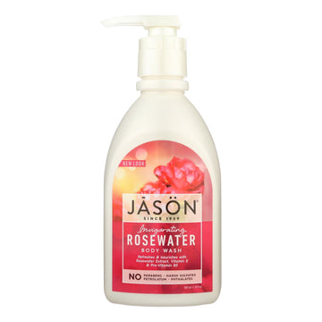 Jason Body Wash Pure Natural Invigorating Rosewater - 30 Fl Oz - Maras Green