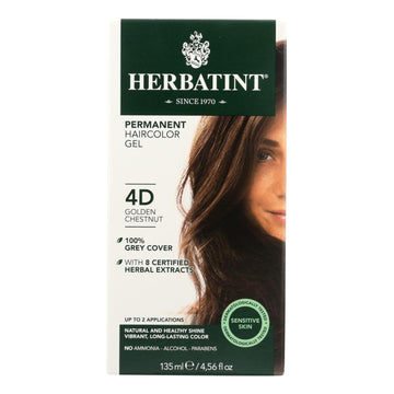 Herbatint Permanent Herbal Haircolour Gel 4d Golden Chestnut - 135 Ml - Maras Green