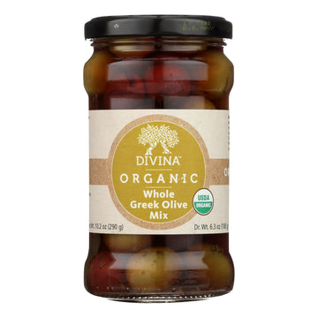 Divina - Organic Greek Mixed Olives - Case Of 6 - 6.35 Oz. - Maras Green