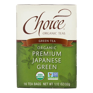 Choice Organic Teas Premium Japanese Green Tea - 16 Tea Bags - Case Of 6 - Maras Green