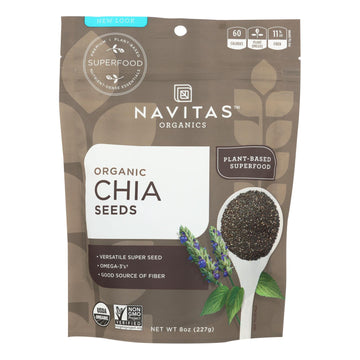 Navitas Naturals Chia Seeds - Organic - Raw - 8 Oz - Case Of 12 - Maras Green