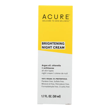 Acure - Night Cream - Argan Extract And Chlorella - 1.75 Fl Oz. - Maras Green