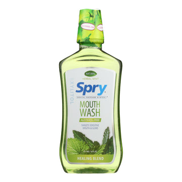 Spry Mouth Wash - Herbal Mint - Af - 16 Fl Oz - Maras Green