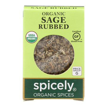 Spicely Organics - Organic Sage - Rubbed - Case Of 6 - 0.1 Oz. - Maras Green